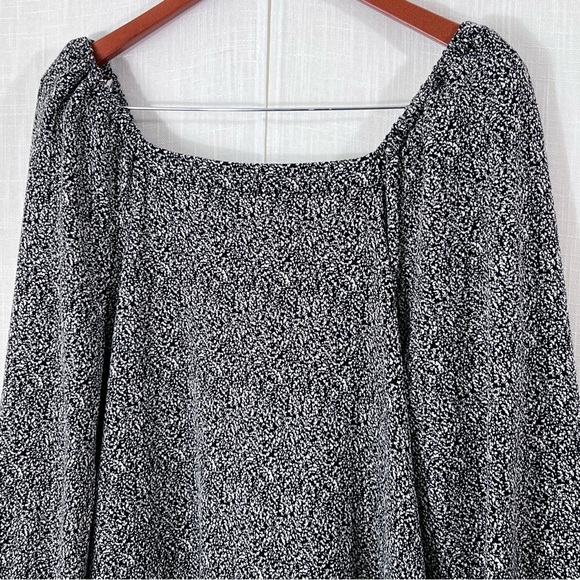 Loft Cozy Square Neck Balloon Sleeve Shift Dress Size L - Picture 13 of 14